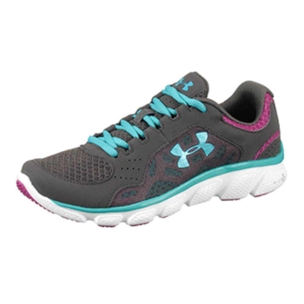 Under Armour Women's Micro G Assert IV Grey/Blue Running Shoes, Size 8